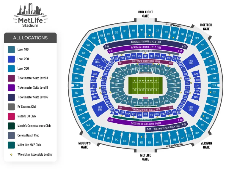 MetLife Stadium seating chart